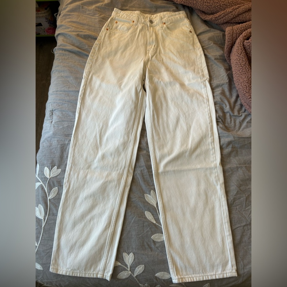 H&M White High Rise Jeans